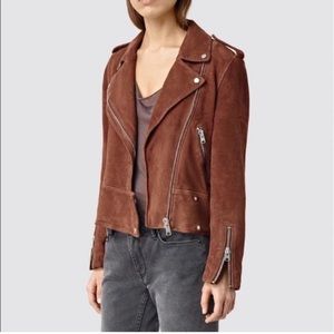 All Saints Suede Holme Biker Jacket